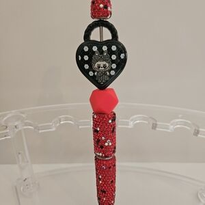 Black Red Rhinsetone Pen